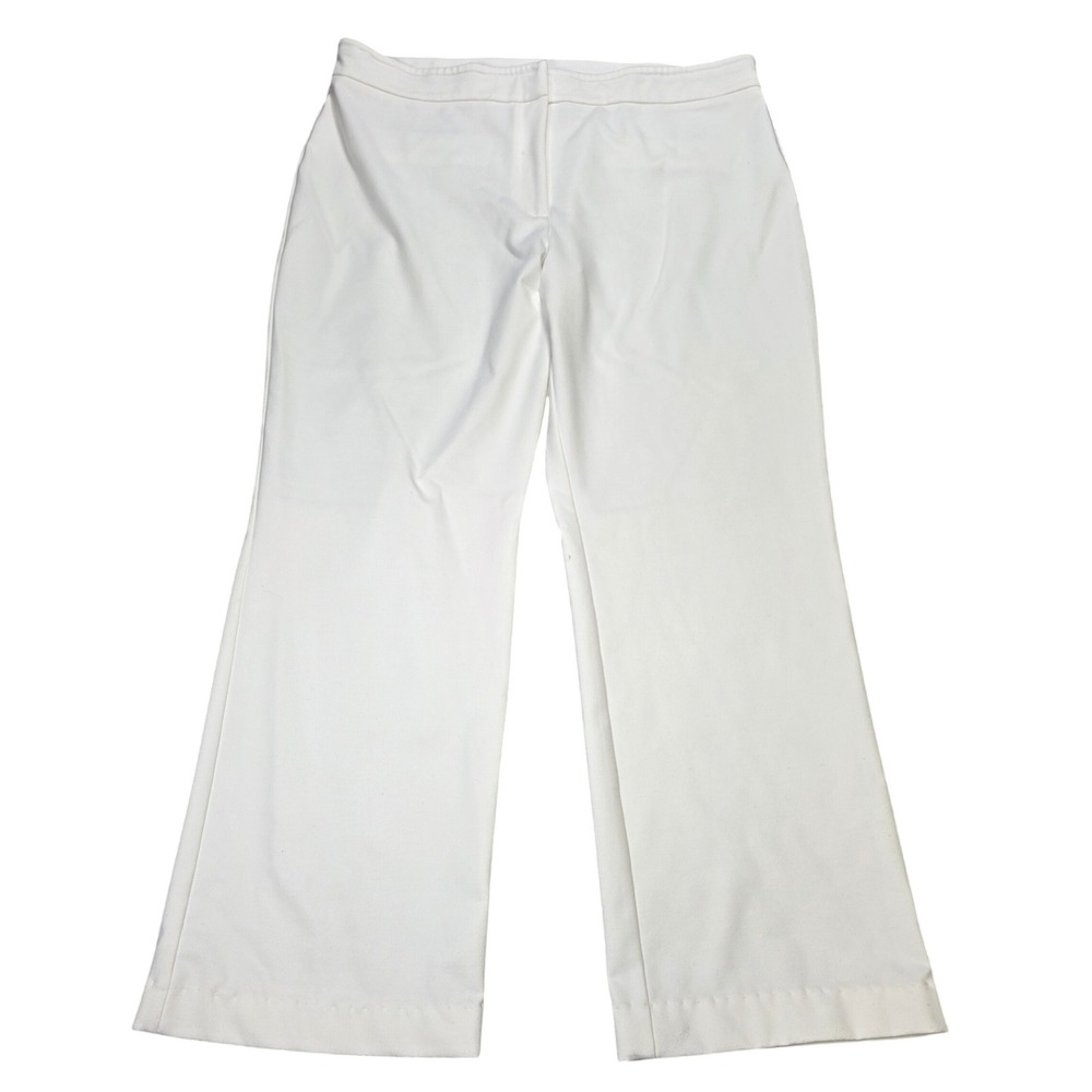 Ruby Rd Flat Front Dress Pants Women's Size 18 White Wide Leg Stretch Career